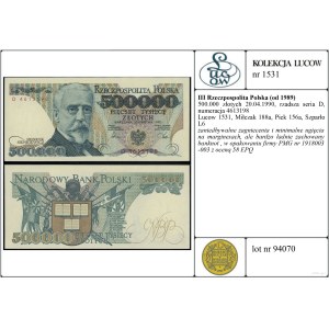 Polska, 500.000 złotych, 20.04.1990, D