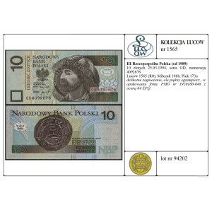 Poland, 10 zloty, 25.03.1994, GD