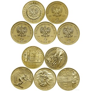 Poland, set of 5 x 2 gold, 1998, Warsaw