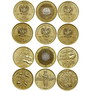 Poland, set of 6 x 2 gold, 2000, Warsaw