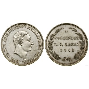 Germany, print in silver of a 5 guilder gold coin, 1842