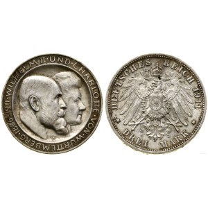 Germany, 3 marks, 1911 F, Stuttgart
