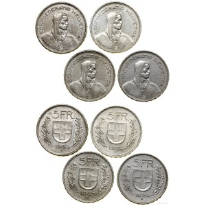 Switzerland, set of 4 x 5 francs, 1932, 1953, 2 x 1954, Bern