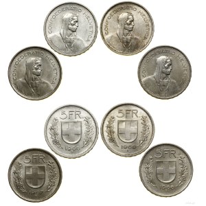 Switzerland, set of 4 x 5 francs, 2 x 1966, 1967, 1969, Bern