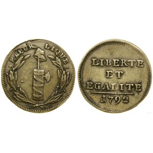 France, Revolutionary token, 1792, minted in England (Birmingham) by the Monneron brothers
