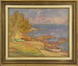 Zygmunt LANDAU (1898-1962), Łodzie na plaży