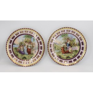 A pair of decorative plates in the type of Old Vienna