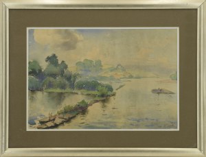 Ludwik LESZKO (1890-1957), Pejzaż z rzeką, 1941