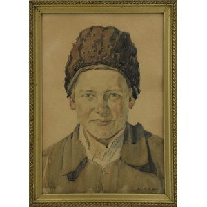 Artist unspecified, 20th century, Boy in a fur cap, 1913