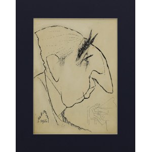 Julian ŻEBROWSKI (1915-2002), Prof. Zbigniew Drzewiecki - karykatura, 1965