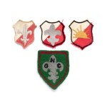 Set of 4 ZHP badges in Germany 1946-49. fabric