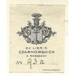Heraldic exilibris of the Czarnowski family of Rossocha from the second half of the 19th century in lithography.