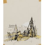Grzegorz Rosiński (b. 1941, Stalowa Wola), Sun under the ceiling, illustration, board no. 23