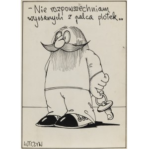 Edward Lutczyn (nato nel 1947, Heppenheim), '- Non diffondo voci...', illustrazione satirica