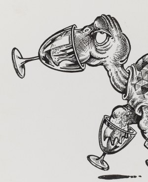 Edward Lutczyn (ur. 1947, Heppenheim), Żółw kieliszkowy, ilustracja satyryczna, 1998