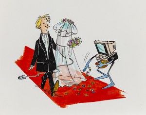Szarlota Pawel (1947 - 2018 ), Ślub, ilustracja do czasopisma 
