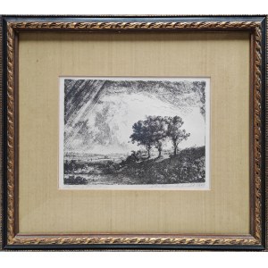 Rembrandt van Rijn (1606-1669), Tre alberi, XIX secolo ca.