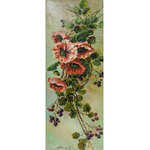 INDEPENDENT PAINTER, Poppies and blackberries, ca. 1980.