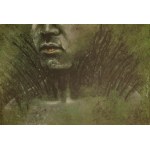 Robert KNUTH (b. 1952), Half portrait on a green background, 1977