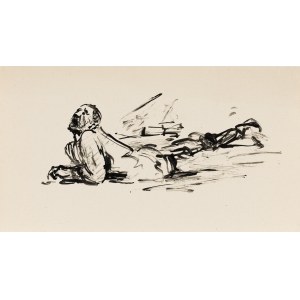 Ludwik MACIĄG (1920-2007), Sketches from war: a wounded soldier