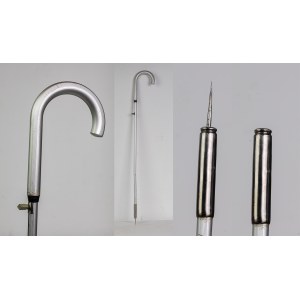 European manufacture, 20th century, Walking stick and defense, ca.1970.