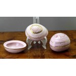 Puzdra w formie jajek - różowa porcelana - Czechy
