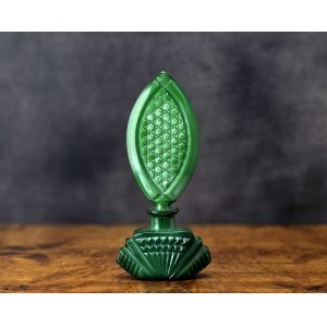 Malachitglas - Parfümflakon im Art-Deco-Stil