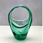 Glass basket proj. Miroslav Klinger Zelezny Brod factory - 1960s