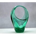 Glass basket proj. Miroslav Klinger Zelezny Brod factory - 1960s
