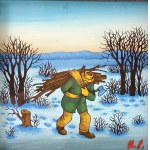Sztuka Naiwna - Dwa obrazki malowane na szkle - II poł. XX w.