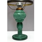 Oil lamp malachite glass Curt Schlevogot - Czechoslovakia 1960s