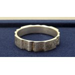 Art Deco silver bracelet with handmade floral engraving [silver, signatures 1929-41].