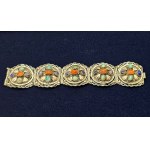 Ethnic filigree bracelet , silver with natural stones - Egypt mid-20th century.