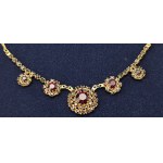 Jablonex - beautiful ruby glass necklace imitating garnets - Czechoslovakia 1960s