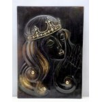 Folk handicraft - Chequered - metalwork bas-relief , copper sheet - 1980s