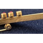 Art Deco - Gilded silver brooch with natural garnets - early 20th century. [silver ]