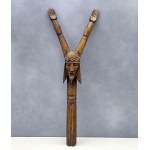 Crucifix - wooden folk sculpture - mid-20th century. [Cross ]