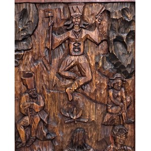 Großes Holzrelief - Räubertanz - [PODHALAŃ ART]].
