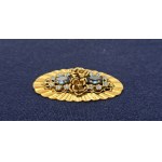 Timeless Jablonec glass brooch in blue and sapphire color