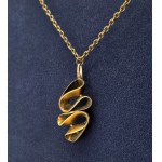 Modernist 1960s vintage brass pendant.