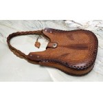 Vintage - handmade handbag in natural embossed leather - 1960s