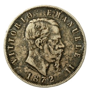 Italy, Victor Emmanuel II, 5 lira 1872, Milano (104)