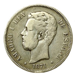 Hiszpania, Amadeusz I, 5 peset 1871 (173)