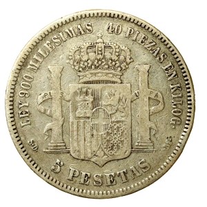 Hiszpania, Amadeusz I, 5 peset 1871 (173)