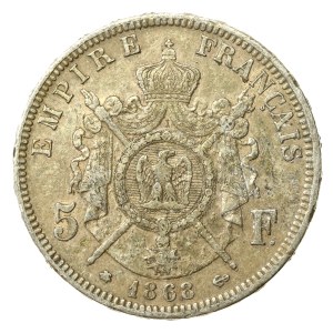France, Napoleon III, 5 francs 1868, Paris (186)
