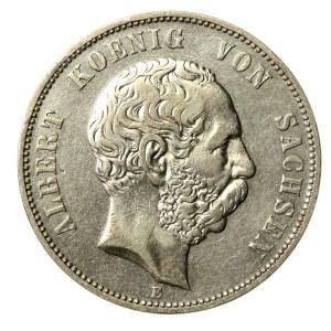 Germany, Saxony, 5 marks 1876 (195)
