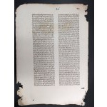 Incunabula card, circa 1470, folio (40.2 x 28.5 cm)