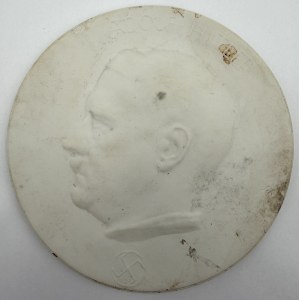 DEKORATIVNÍ PORCELÁNOVÝ DISK S VŮDCOVOU PODOBIZNOU