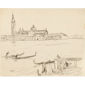 Wojciech WEISS (1875-1950), View of the Basilica of San Giorgio Maggiore and the high bell tower (Campanile di San Giorgio Maggiore
