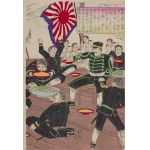 Toyohara Chikanobu (1838-1912), Celebracja wielkiego zwycięstwa, wyd. Tsujioka Bunsuke, Tokio/Japonia, 1894 r.